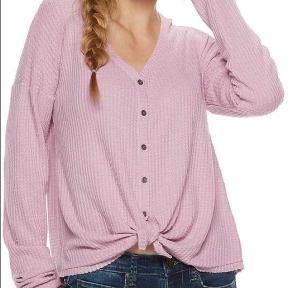Forever 21 waffle knit button down top